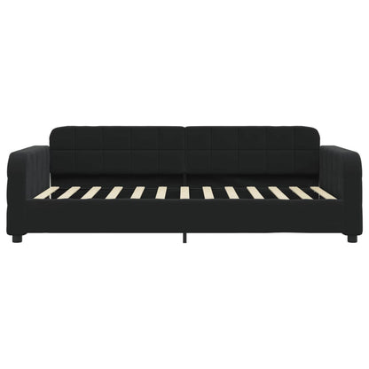 Slaapbank met onderschuifbed 80x200 cm fluweel zwart 80 x 200 cm Zwart met onderschuifbed