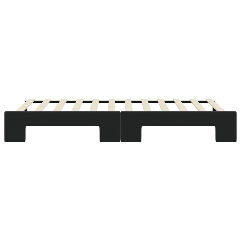 Slaapbank met onderschuifbed 80x200 cm fluweel zwart 80 x 200 cm Zwart met onderschuifbed