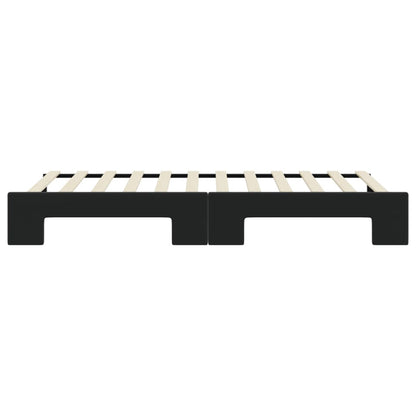 Slaapbank met onderschuifbed 80x200 cm fluweel zwart 80 x 200 cm Zwart met onderschuifbed