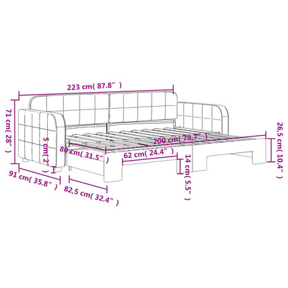 Slaapbank met onderschuifbed 80x200 cm fluweel zwart 80 x 200 cm Zwart met onderschuifbed