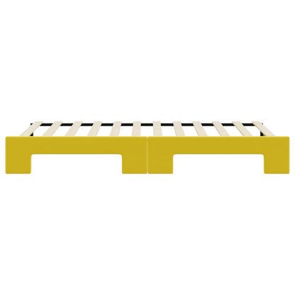 Slaapbank met onderschuifbed 80x200 cm fluweel geel