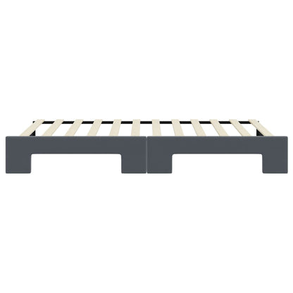 Slaapbank met onderschuifbed 90x200 cm fluweel donkergrijs