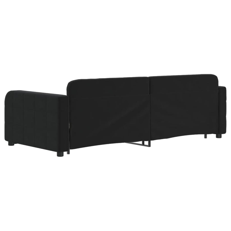 Slaapbank met onderschuifbed 90x200 cm fluweel zwart 90 x 200 cm Zwart met onderschuifbed