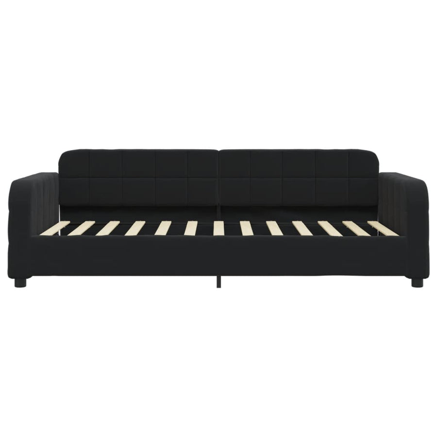 Slaapbank met onderschuifbed 90x200 cm fluweel zwart 90 x 200 cm Zwart met onderschuifbed