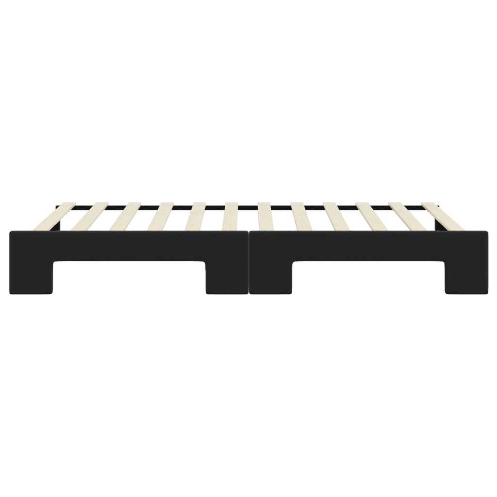 Slaapbank met onderschuifbed 90x200 cm fluweel zwart 90 x 200 cm Zwart met onderschuifbed
