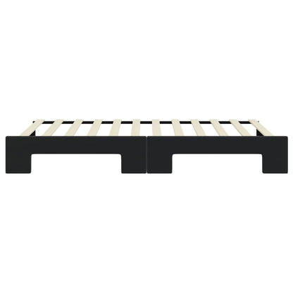 Slaapbank met onderschuifbed 90x200 cm fluweel zwart 90 x 200 cm Zwart met onderschuifbed