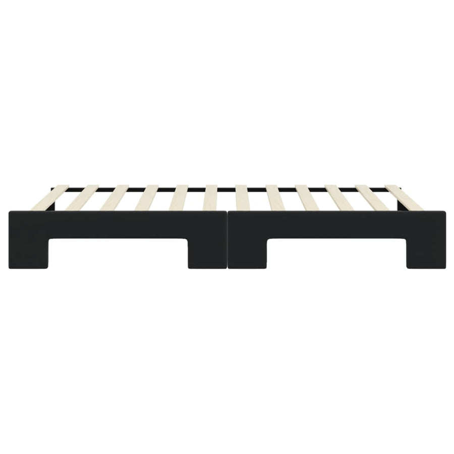 Slaapbank met onderschuifbed 90x200 cm fluweel zwart 90 x 200 cm Zwart met onderschuifbed