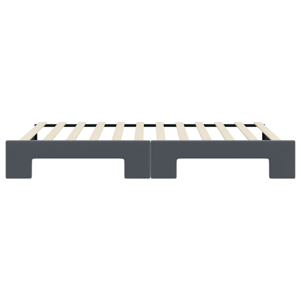 Slaapbank met onderschuifbed 100x200 cm fluweel donkergrijs
