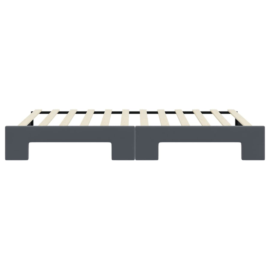Slaapbank met onderschuifbed 100x200 cm fluweel donkergrijs
