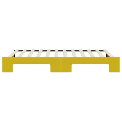 Slaapbank met onderschuifbed 100x200 cm fluweel geel 100 x 200 cm Geel met onderschuifbed
