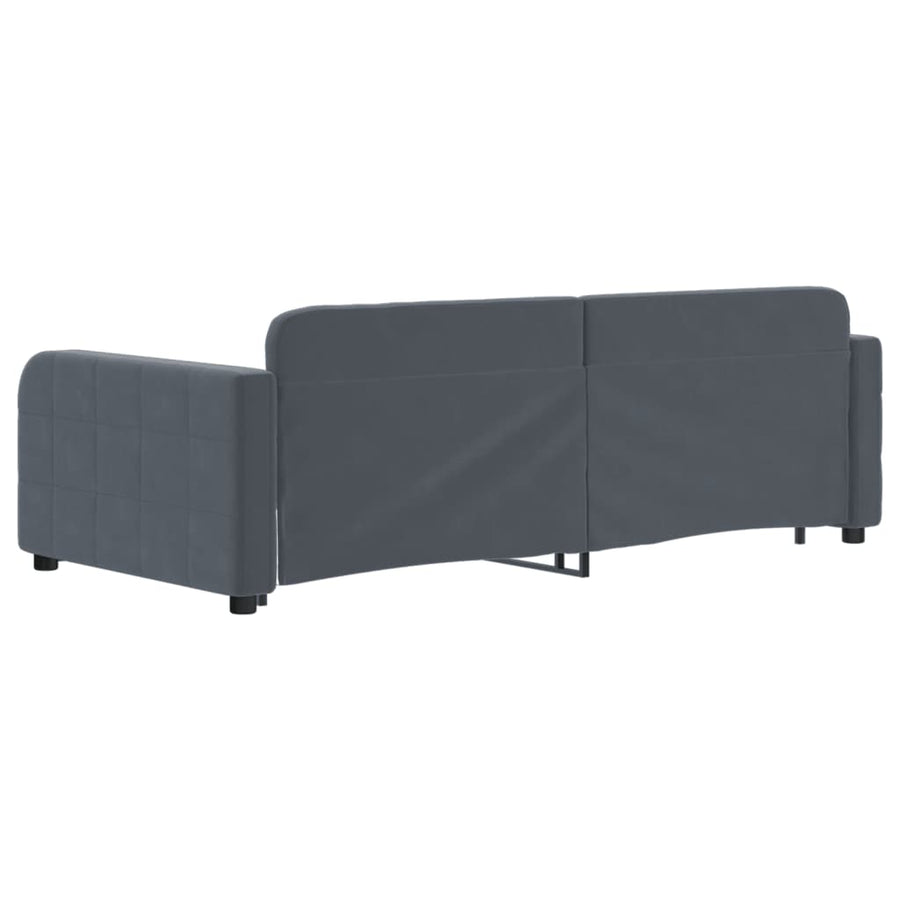 Slaapbank Fluweel Donkergrijs 90 x 190 cm met onderschuifbed
