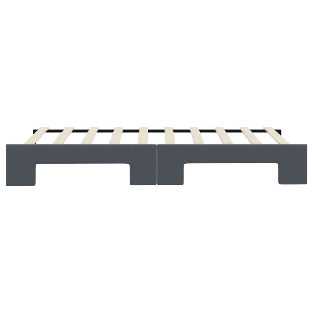 Slaapbank Fluweel Donkergrijs 90 x 190 cm met onderschuifbed