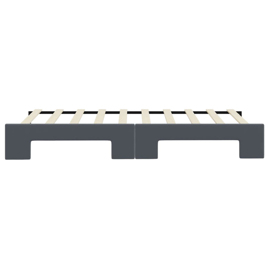 Slaapbank Fluweel Donkergrijs 90 x 190 cm met onderschuifbed