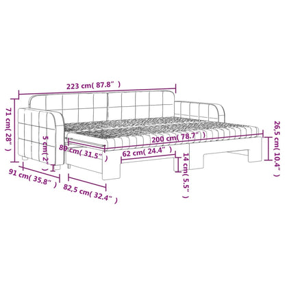 Slaapbank onderschuifbed en matrassen 80x200 cm fluweel zwart 80 x 200 cm Zwart met onderschuifbed en matras