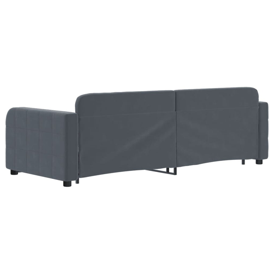 Slaapbank onderschuifbed en lades 80x200 cm fluweel donkergrijs