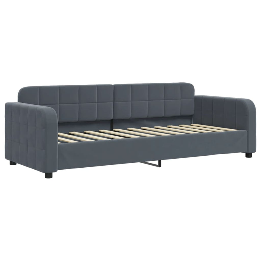 Slaapbank onderschuifbed en lades 80x200 cm fluweel donkergrijs