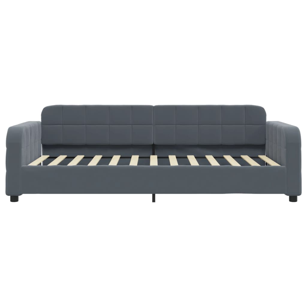 Slaapbank onderschuifbed en lades 80x200 cm fluweel donkergrijs