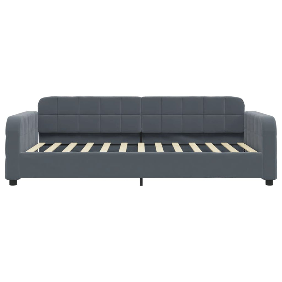 Slaapbank onderschuifbed en lades 80x200 cm fluweel donkergrijs
