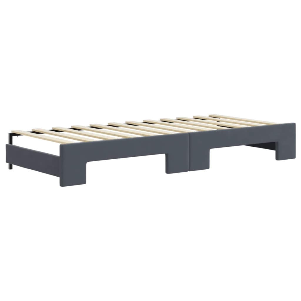 Slaapbank onderschuifbed en lades 80x200 cm fluweel donkergrijs