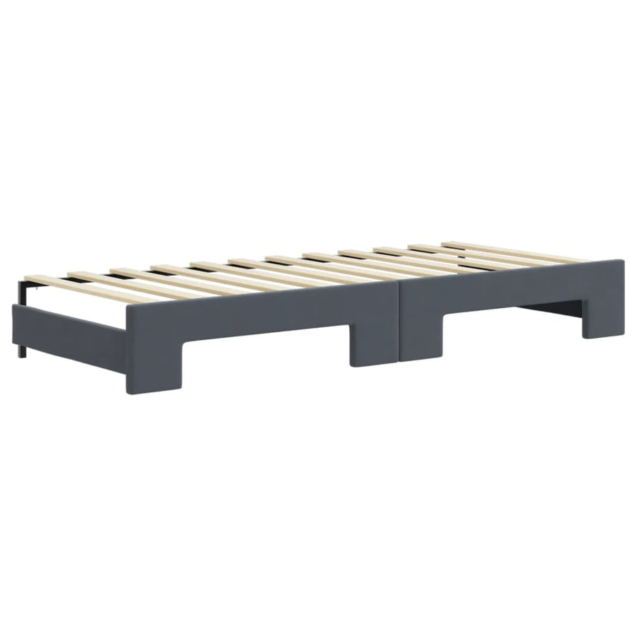 Slaapbank onderschuifbed en lades 80x200 cm fluweel donkergrijs