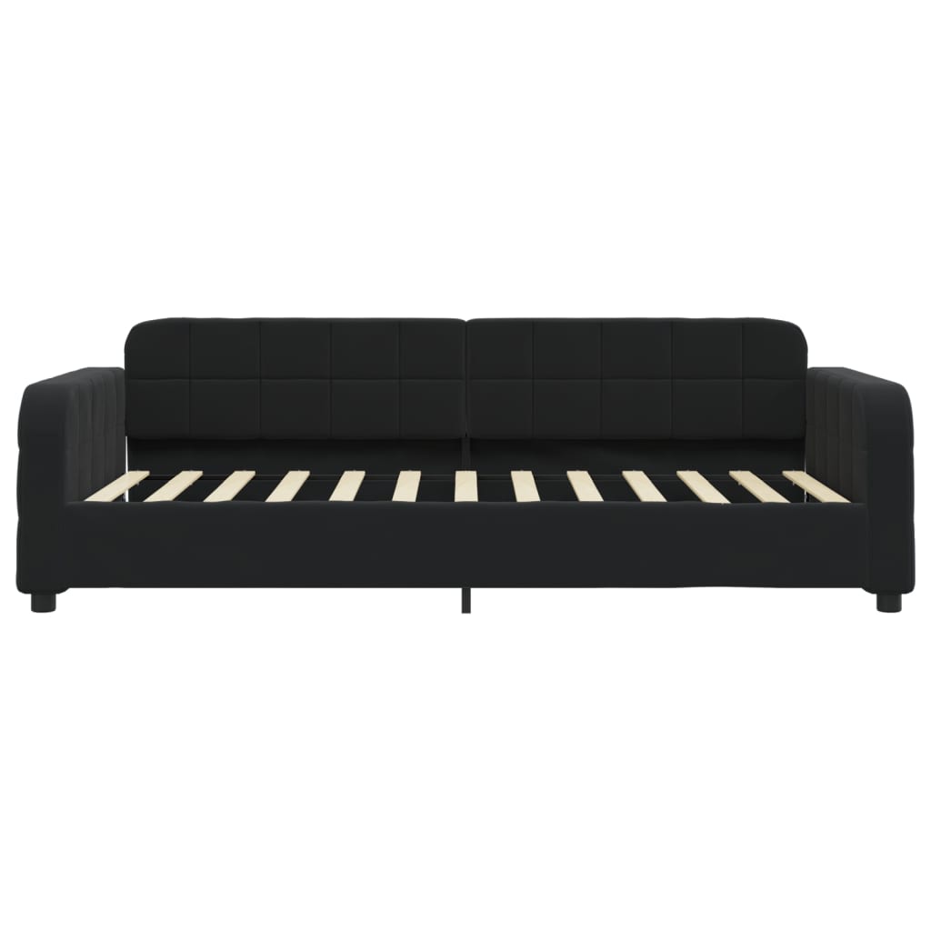 Slaapbank met onderschuifbed en lades 80x200 cm fluweel zwart 80 x 200 cm Zwart
