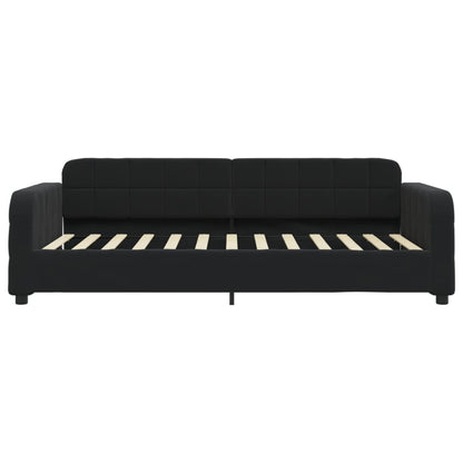 Slaapbank met onderschuifbed en lades 80x200 cm fluweel zwart 80 x 200 cm Zwart