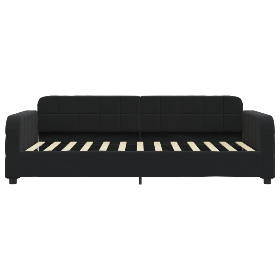 Slaapbank met onderschuifbed en lades 80x200 cm fluweel zwart 80 x 200 cm Zwart