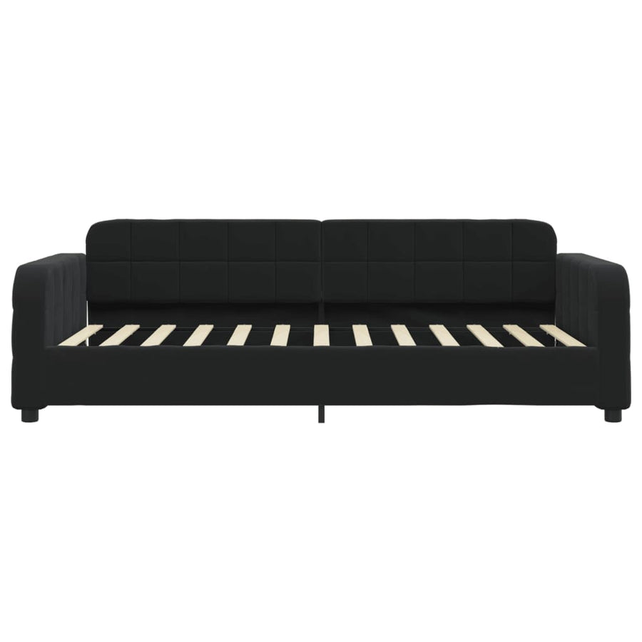 Slaapbank met onderschuifbed en lades 90x200 cm fluweel zwart 90 x 200 cm Zwart
