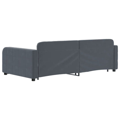 Slaapbank onderschuifbed lades 100x200 cm fluweel donkergrijs