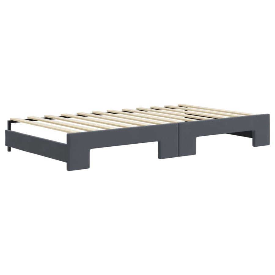 Slaapbank onderschuifbed lades 100x200 cm fluweel donkergrijs