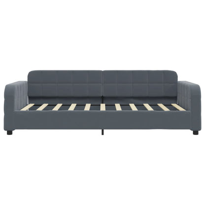 Slaapbank Onderschuifbed En Lades Fluweel 90 x 190 cm Donkergrijs