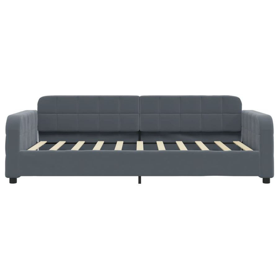 Slaapbank Onderschuifbed En Lades Fluweel 90 x 190 cm Donkergrijs