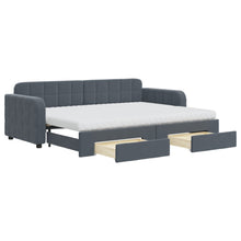 Slaapbank onderschuifbed en lades 80x200 cm fluweel donkergrijs