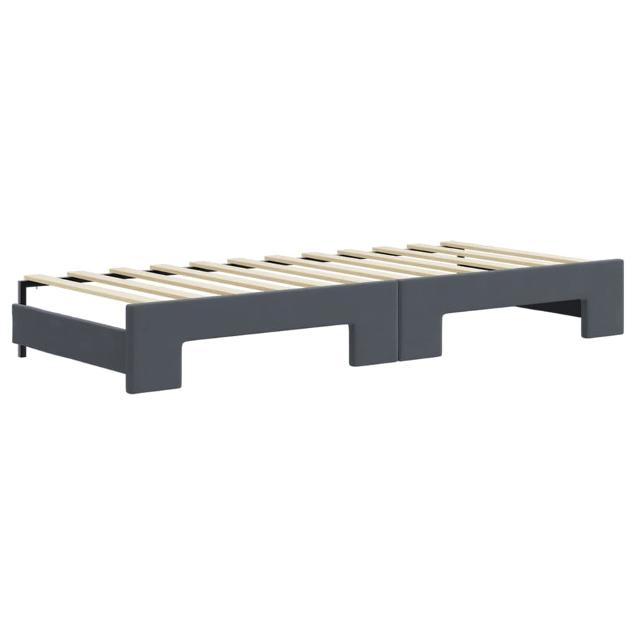 Slaapbank onderschuifbed en lades 80x200 cm fluweel donkergrijs