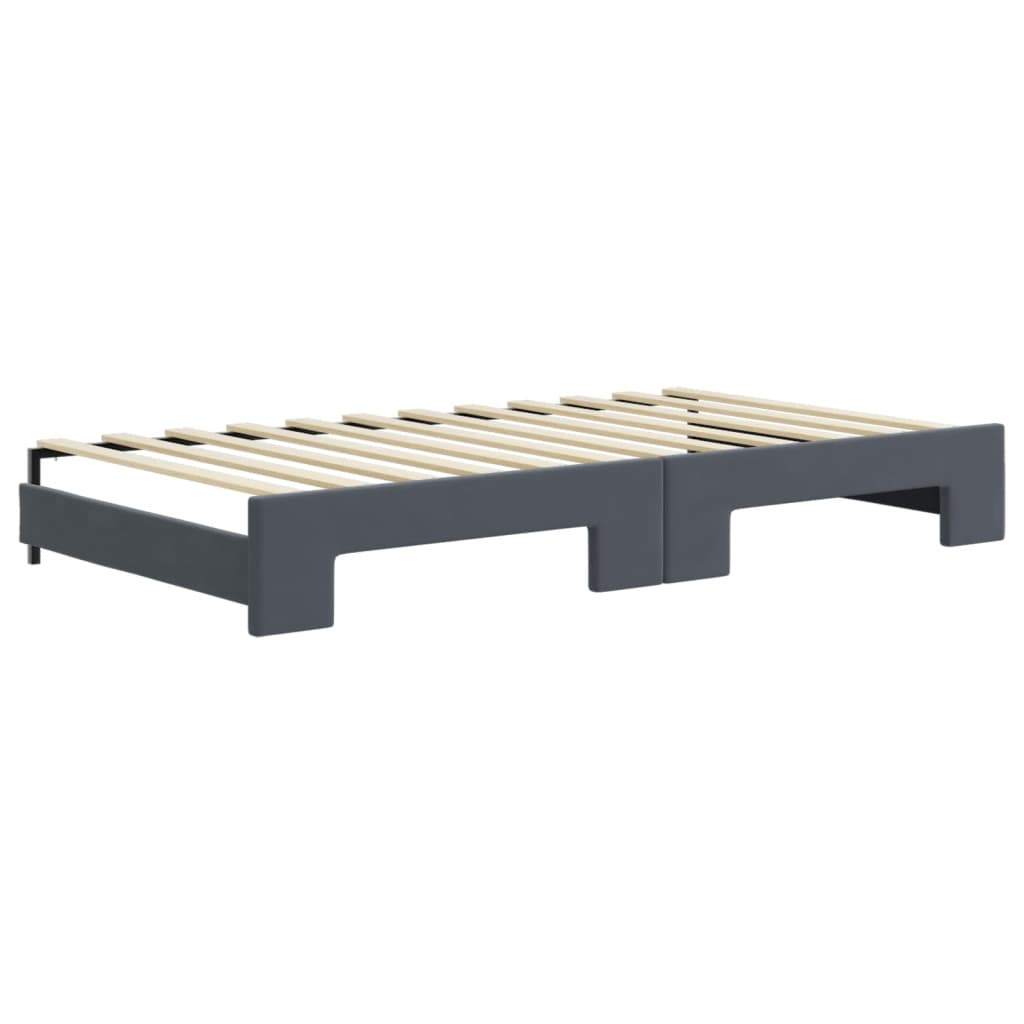 Slaapbank onderschuifbed lades 100x200 cm fluweel donkergrijs