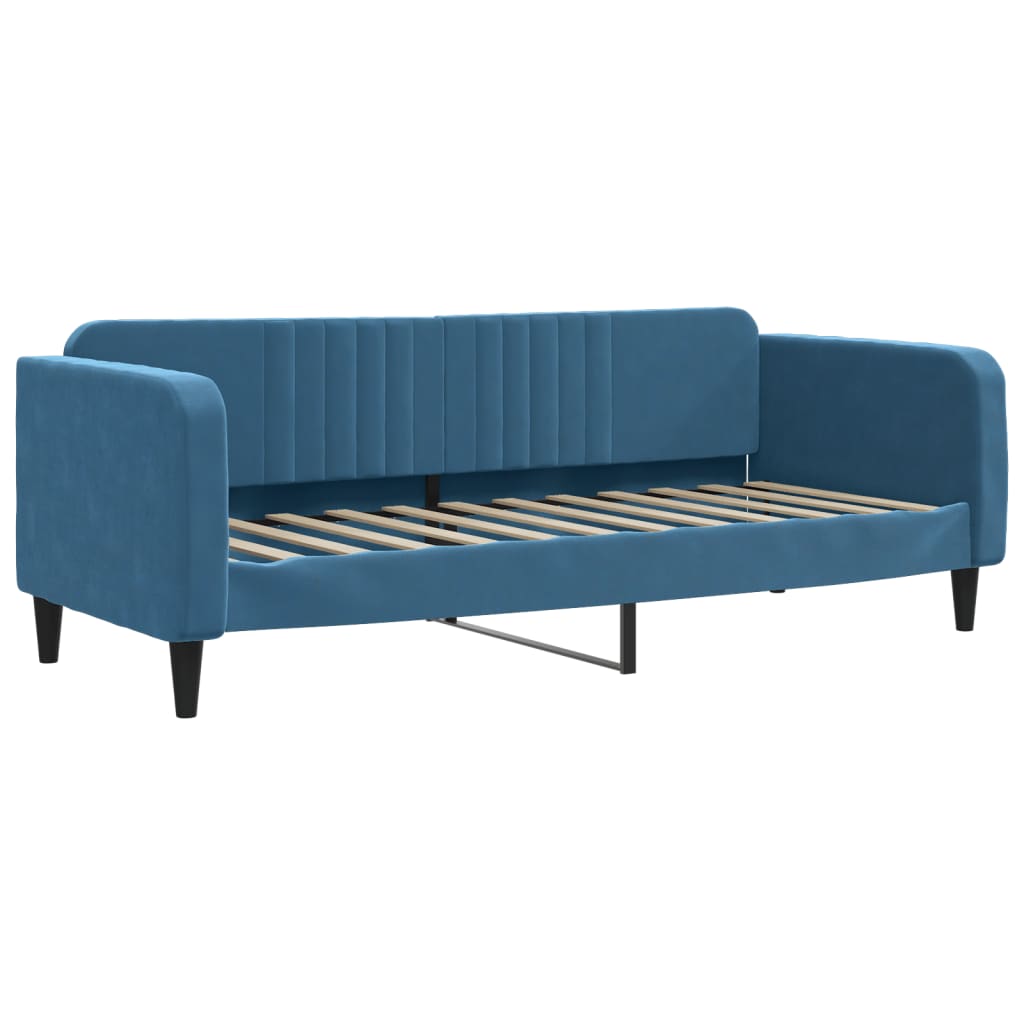 Slaapbank Fluweel 80 x 200 cm Blauw met matras