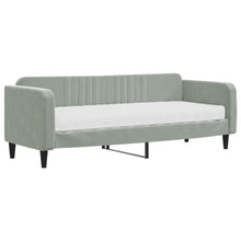 Slaapbank Fluweel 80 x 200 cm Lichtgrijs met matras