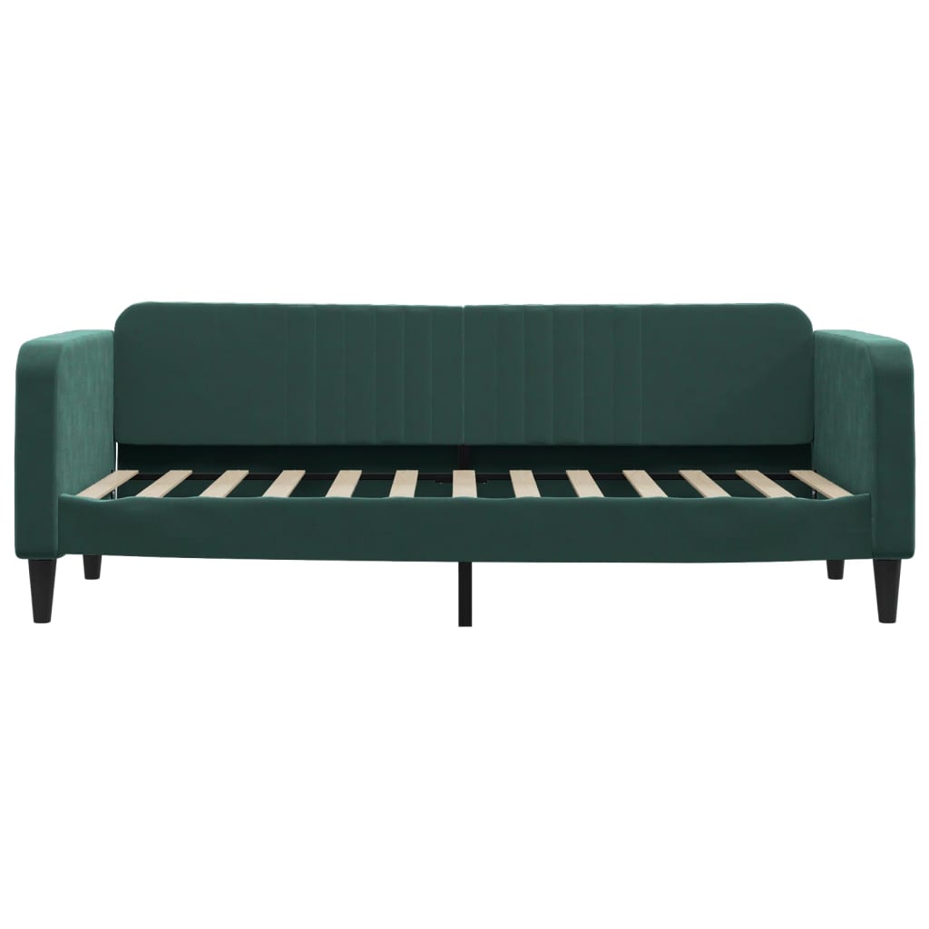 Slaapbank Fluweel 80 x 200 cm Donkergroen met matras