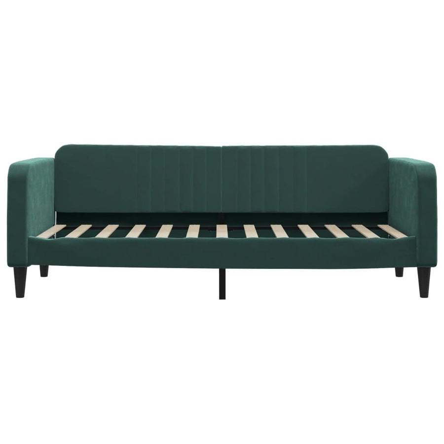 Slaapbank Fluweel 80 x 200 cm Donkergroen met matras