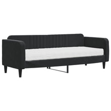 Slaapbank Fluweel 80 x 200 cm Zwart met matras