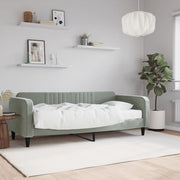 Slaapbank 90x200 cm fluweel lichtgrijs