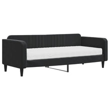Slaapbank Fluweel 90 x 200 cm Zwart met matras