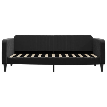 Slaapbank Fluweel 90 x 200 cm Zwart met matras