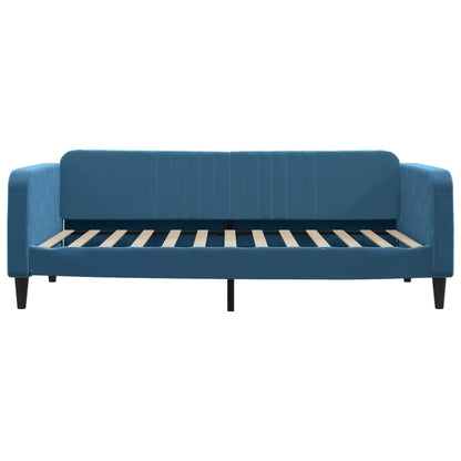 Slaapbank Fluweel 100 x 200 cm Blauw met matras