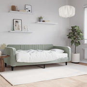 Slaapbank 100x200 cm fluweel lichtgrijs met matras