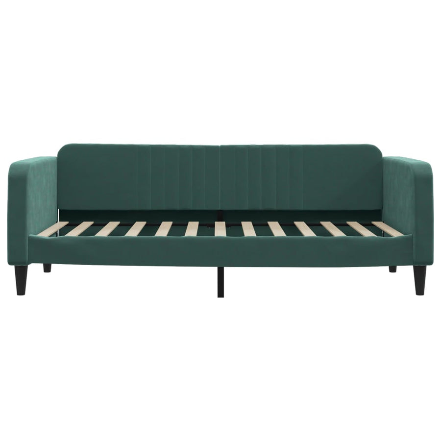 Slaapbank met matras 100x200 cm fluweel donkergroen 100 x 200 cm Donkergroen met matras