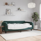 Slaapbank 100x200 cm fluweel donkergroen met matras