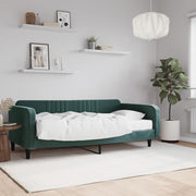 Slaapbank 100x200 cm fluweel donkergroen met matras