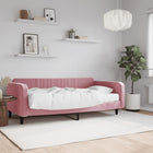 Slaapbank 100x200 cm fluweel roze