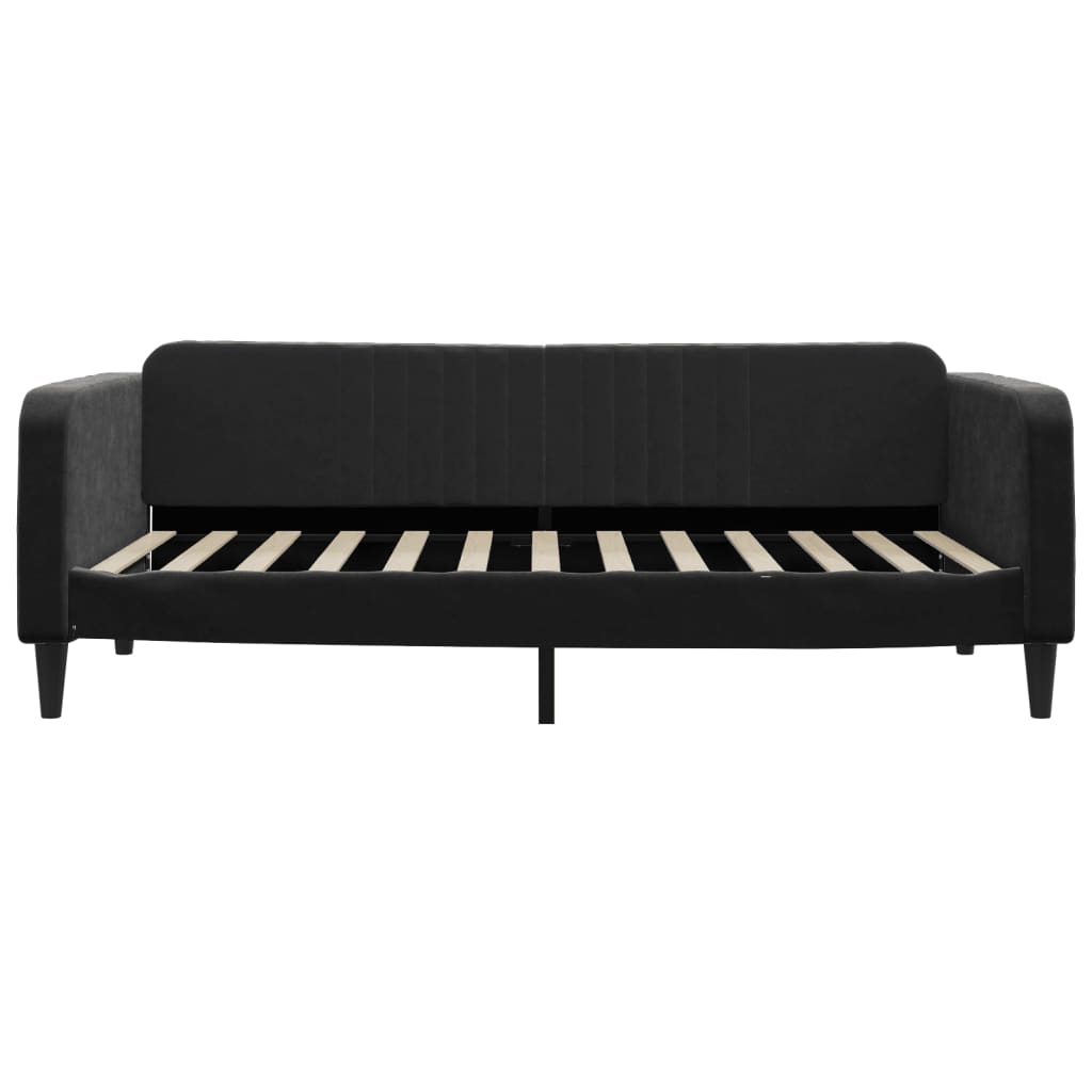Slaapbank met matras 100x200 cm fluweel zwart 100 x 200 cm Zwart met matras